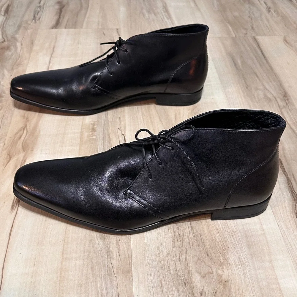 New Paul Drish Sean‎ Black Leather Chuka Boots Size 11